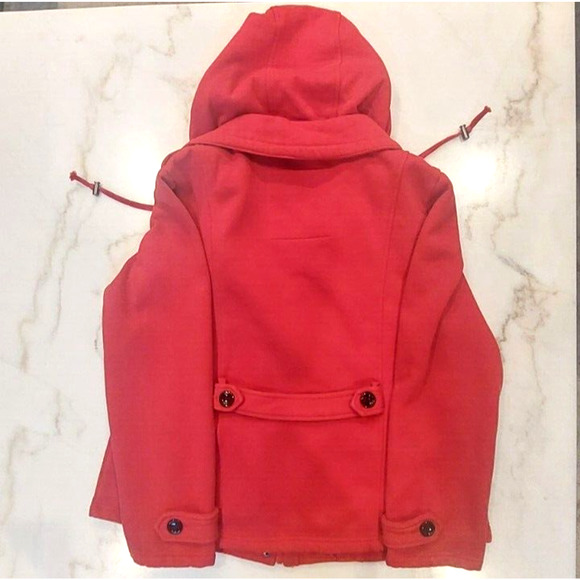 Sebby Red Jacket XL Soft Sweatshirt Material Front Pockets Zip and Toggle - Picture 2 of 8